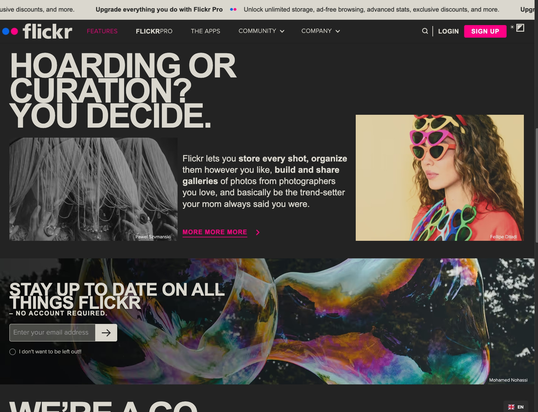 Flickr | Come for the photos, stay for the weirdos. captured website design