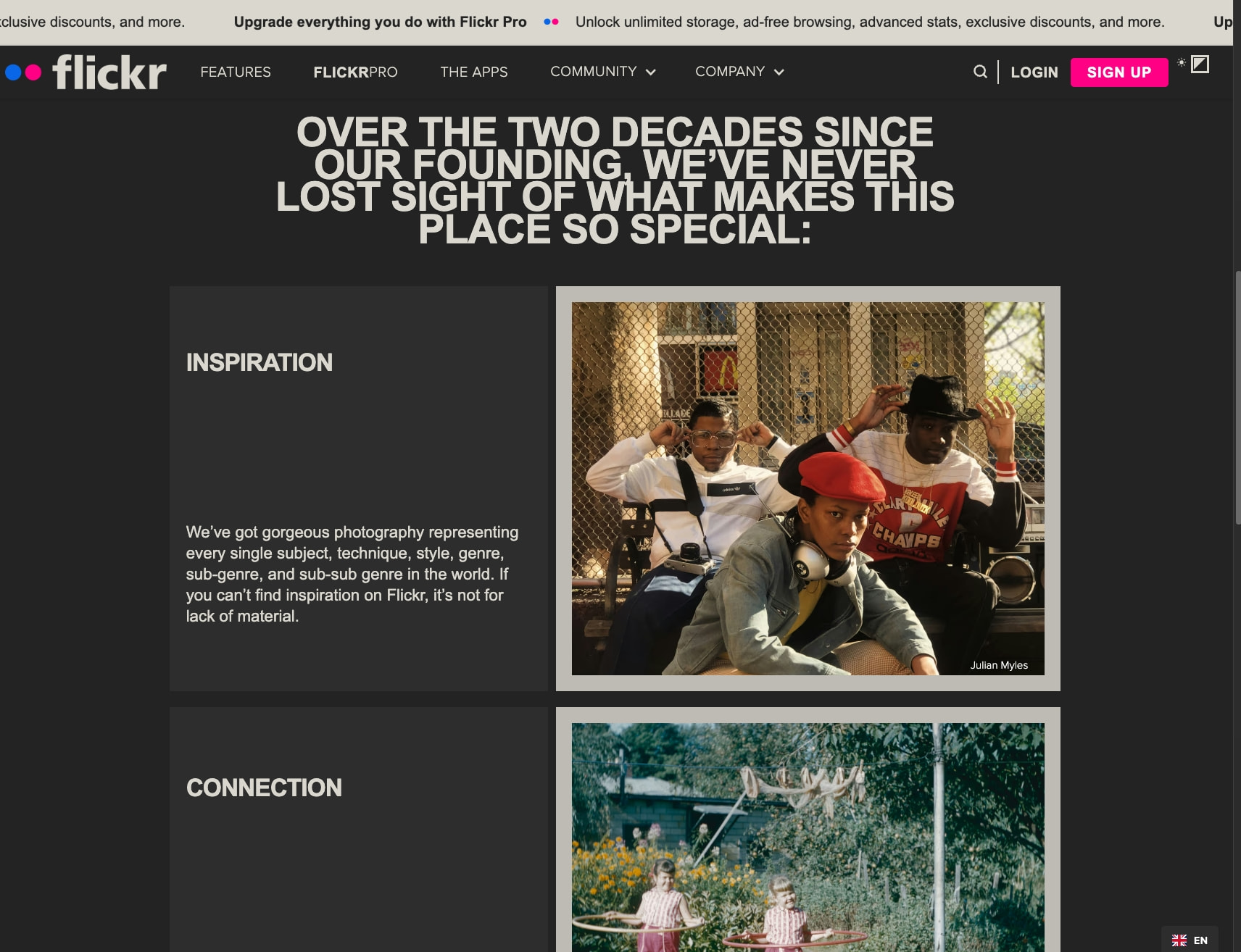 About Flickr | We’re the real deal. captured website design