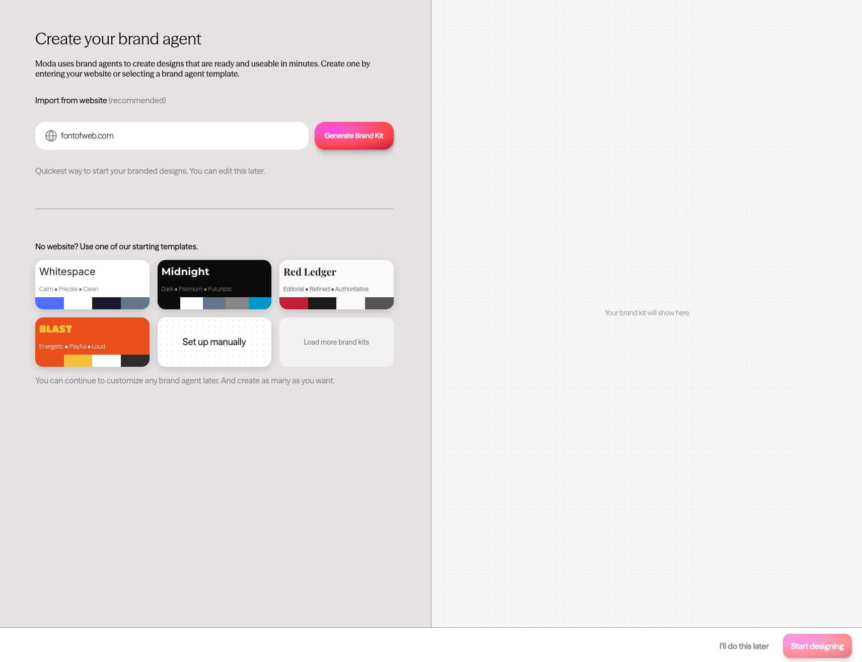Moda | Moda captured website design
