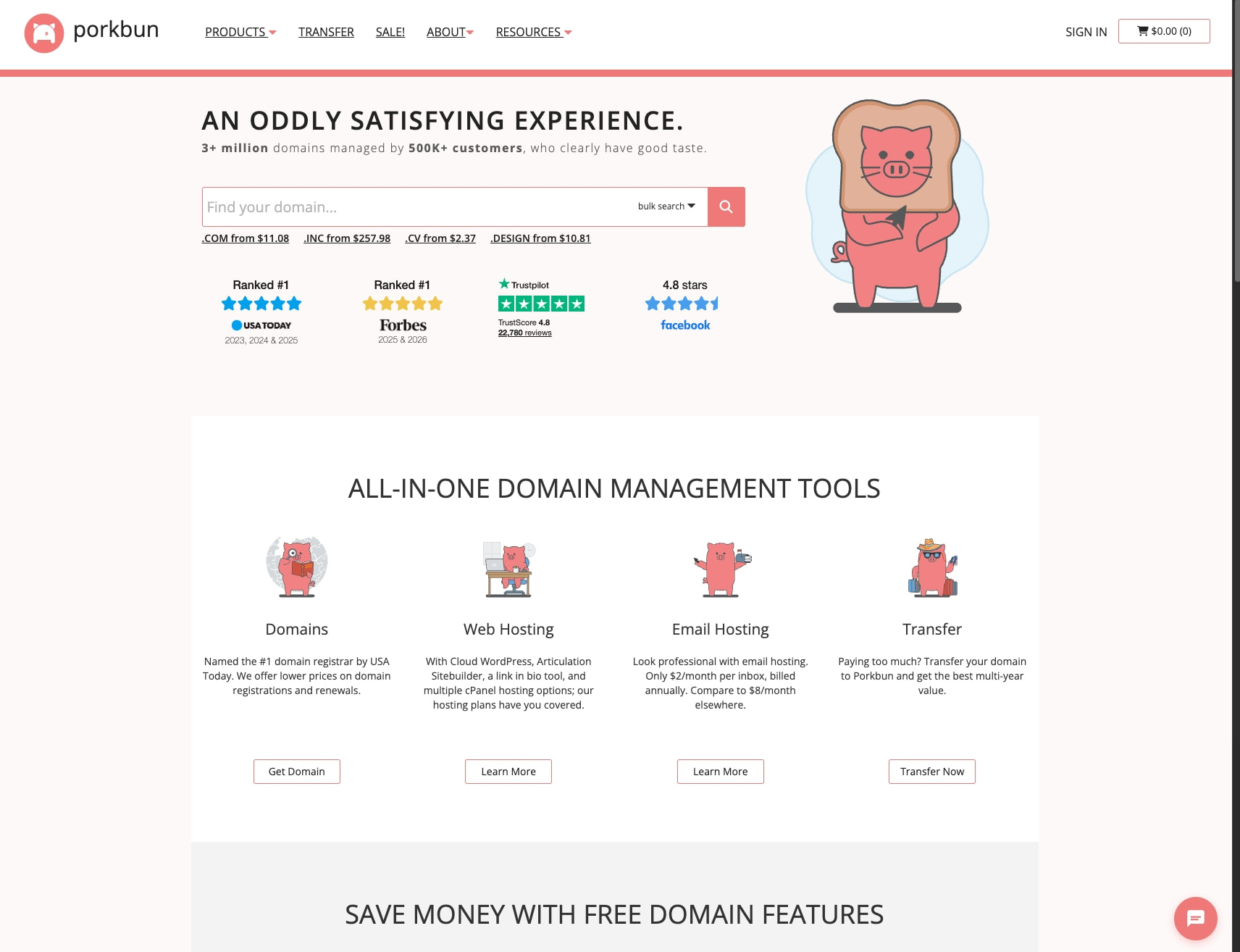 porkbun.com | An oddly satisfying experience. captured website design