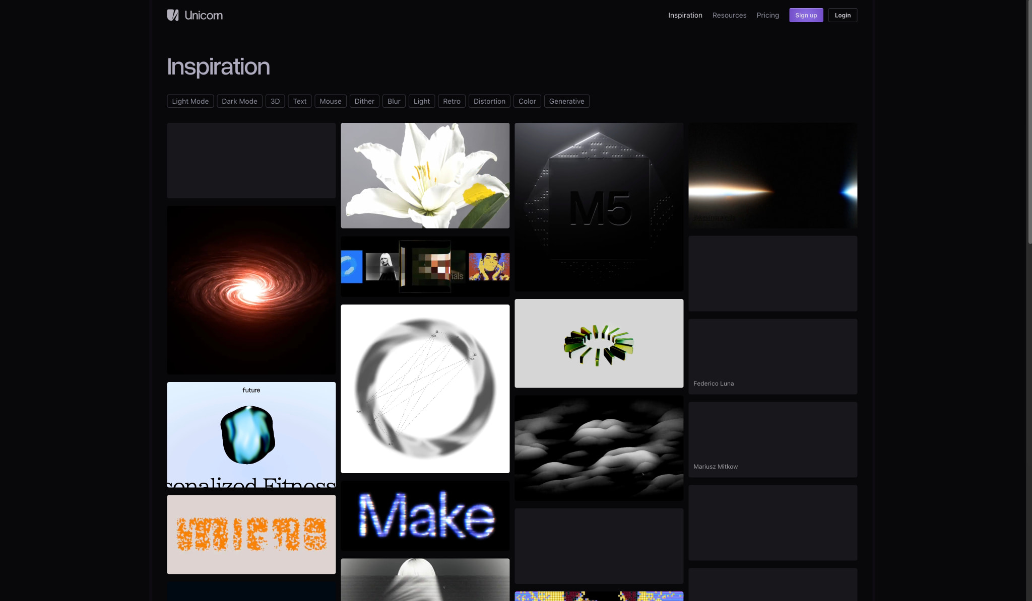 Unicorn Studio — No-code WebGL Tool captured website design