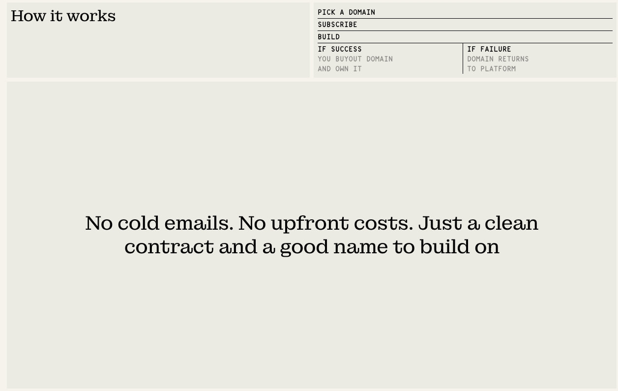 of.domains captured website design