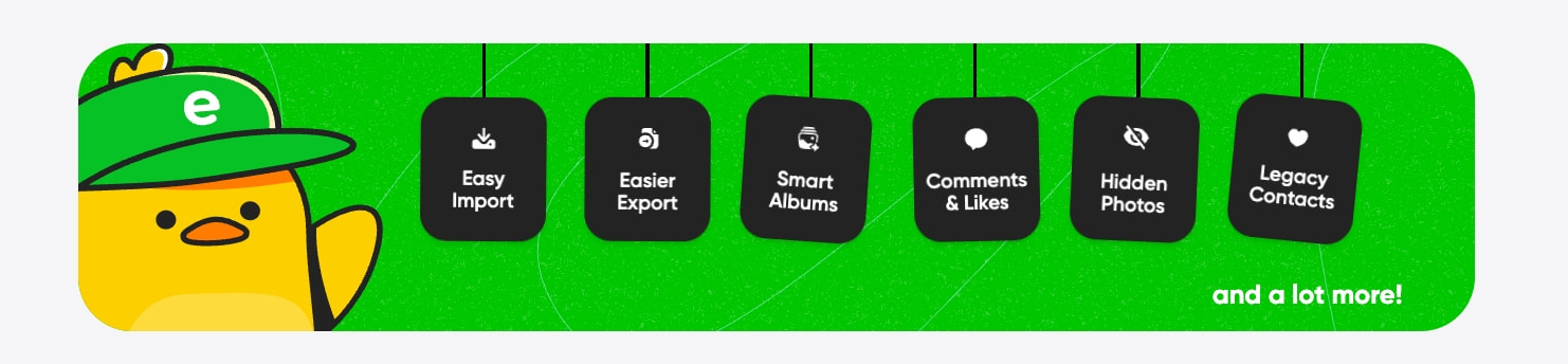 Ente Photos: Store and share your photos with absolute privacy captured website design