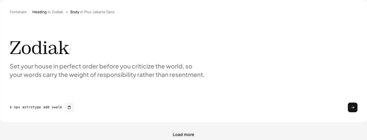 Astrotypes captured website design