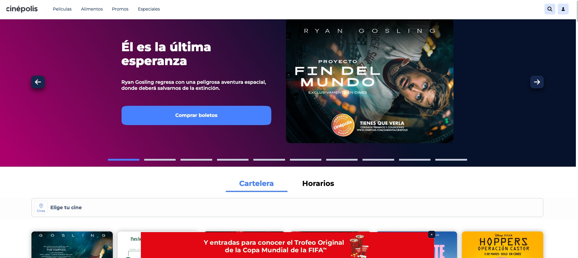 Cinépolis | Entra captured website design