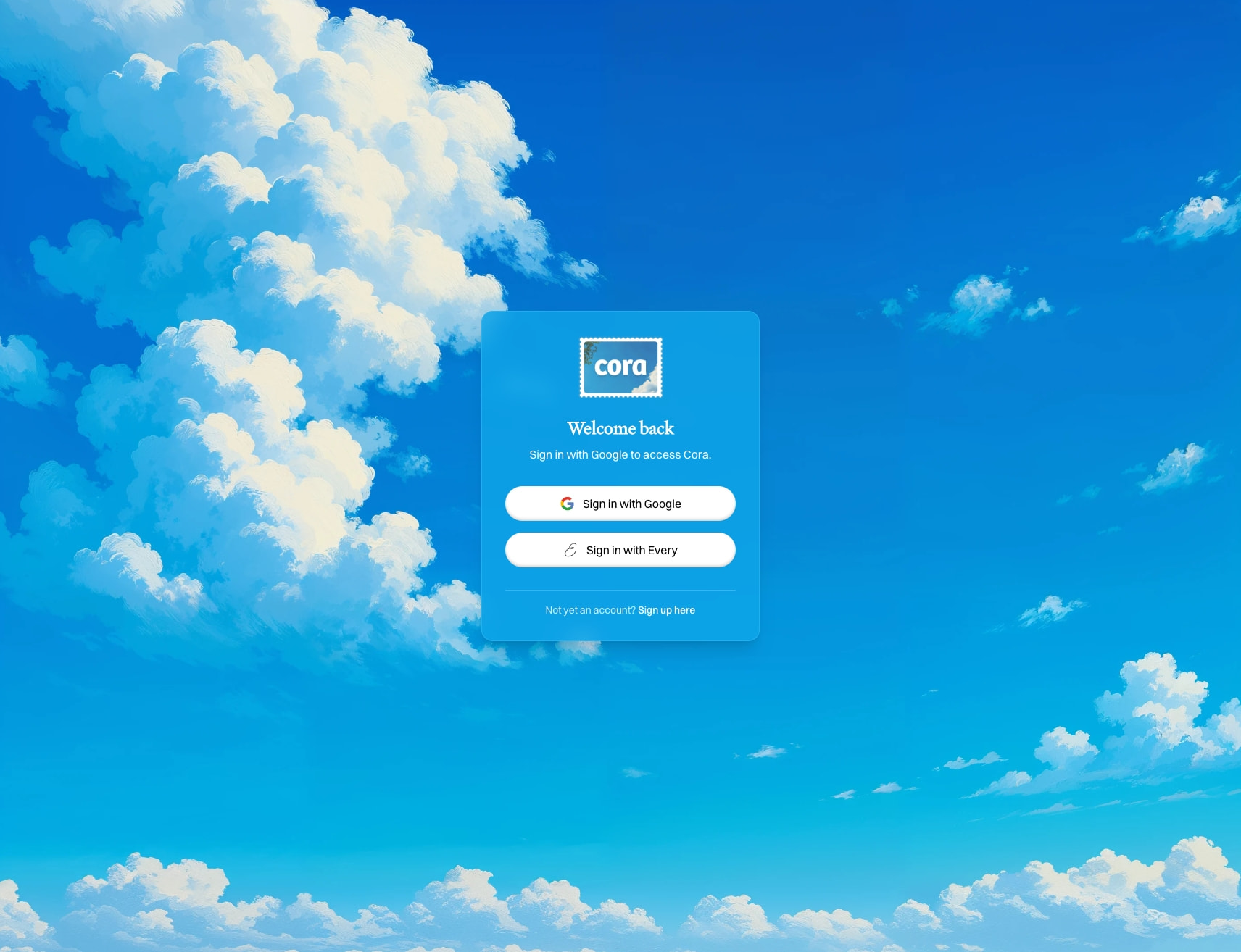 Cora captured website design