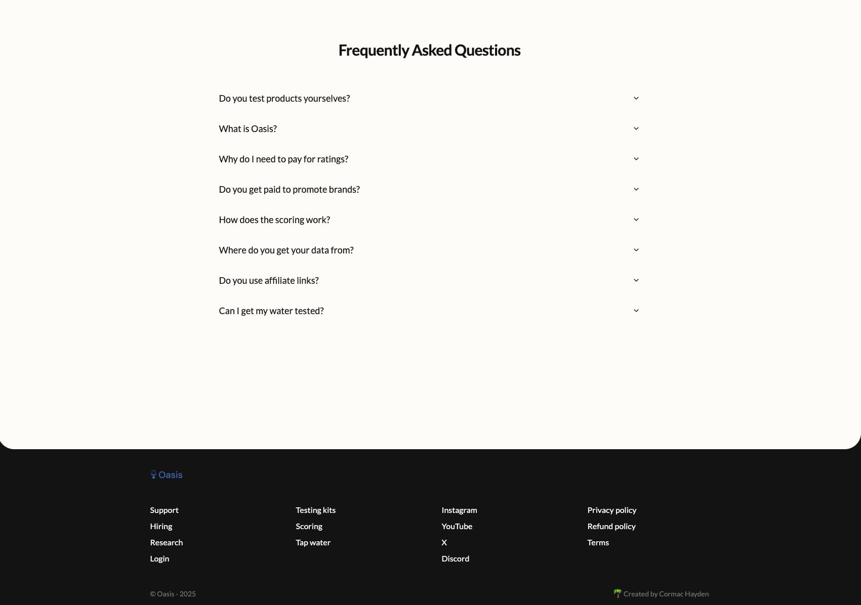 See What's Really Inside Your Products | Water & Product Safety | Oasis captured website design