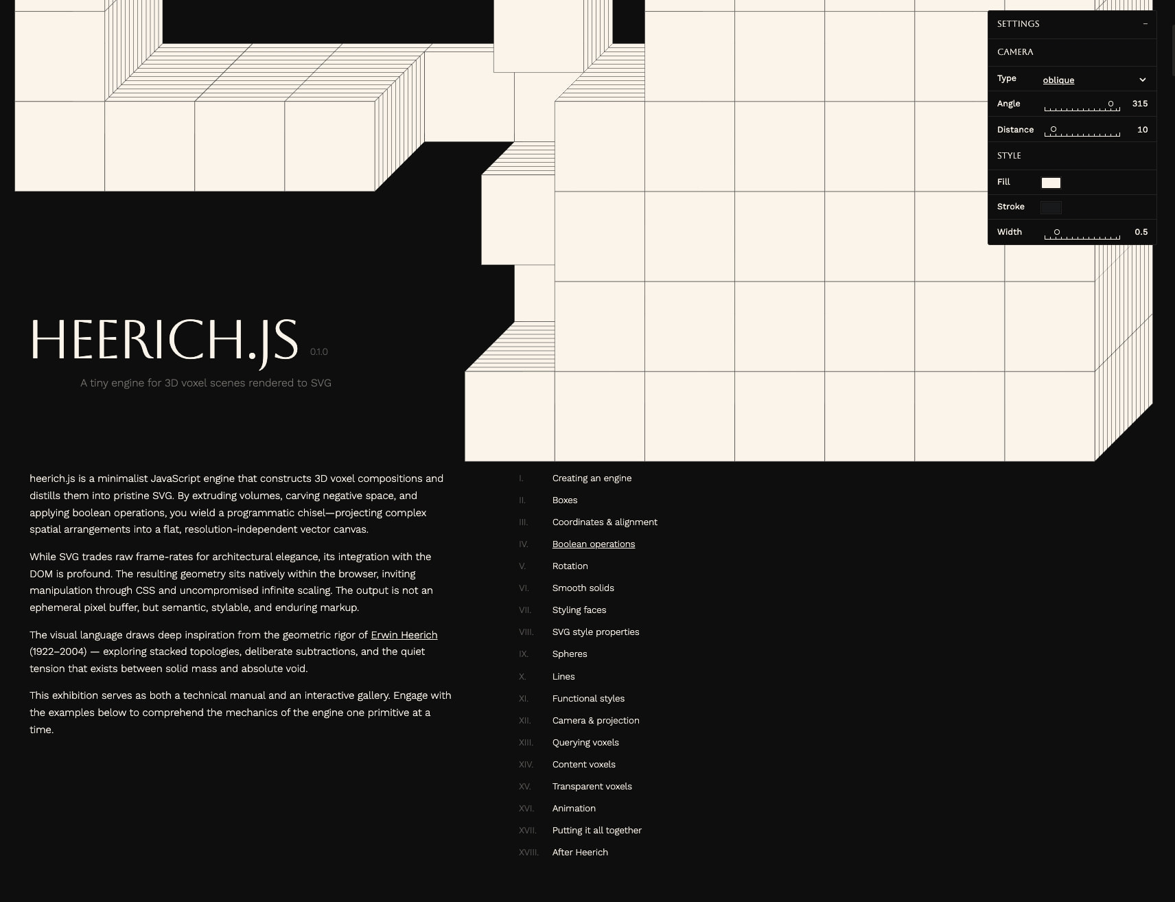 heerich.js — Interactive Guide captured website design