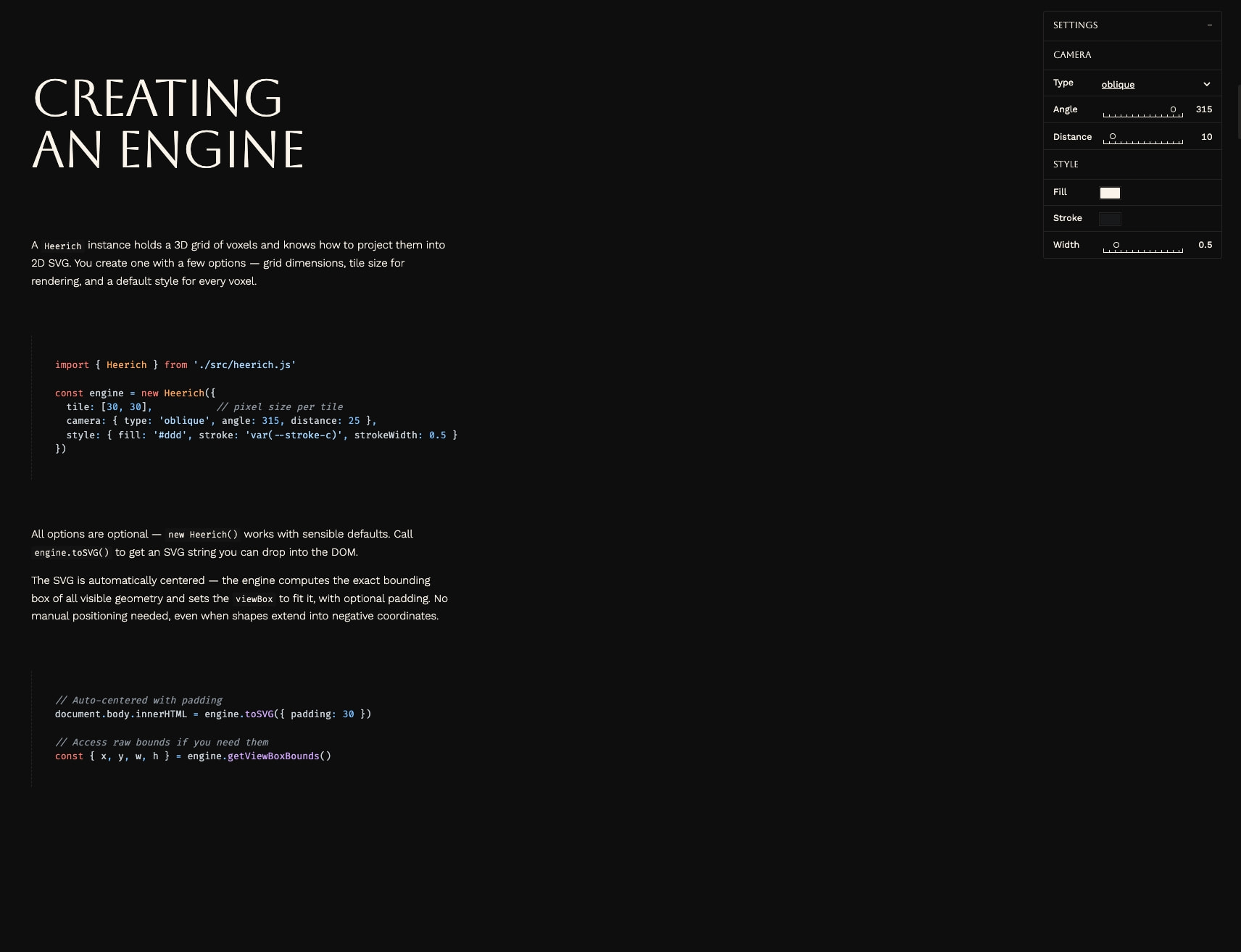 heerich.js — Interactive Guide captured website design
