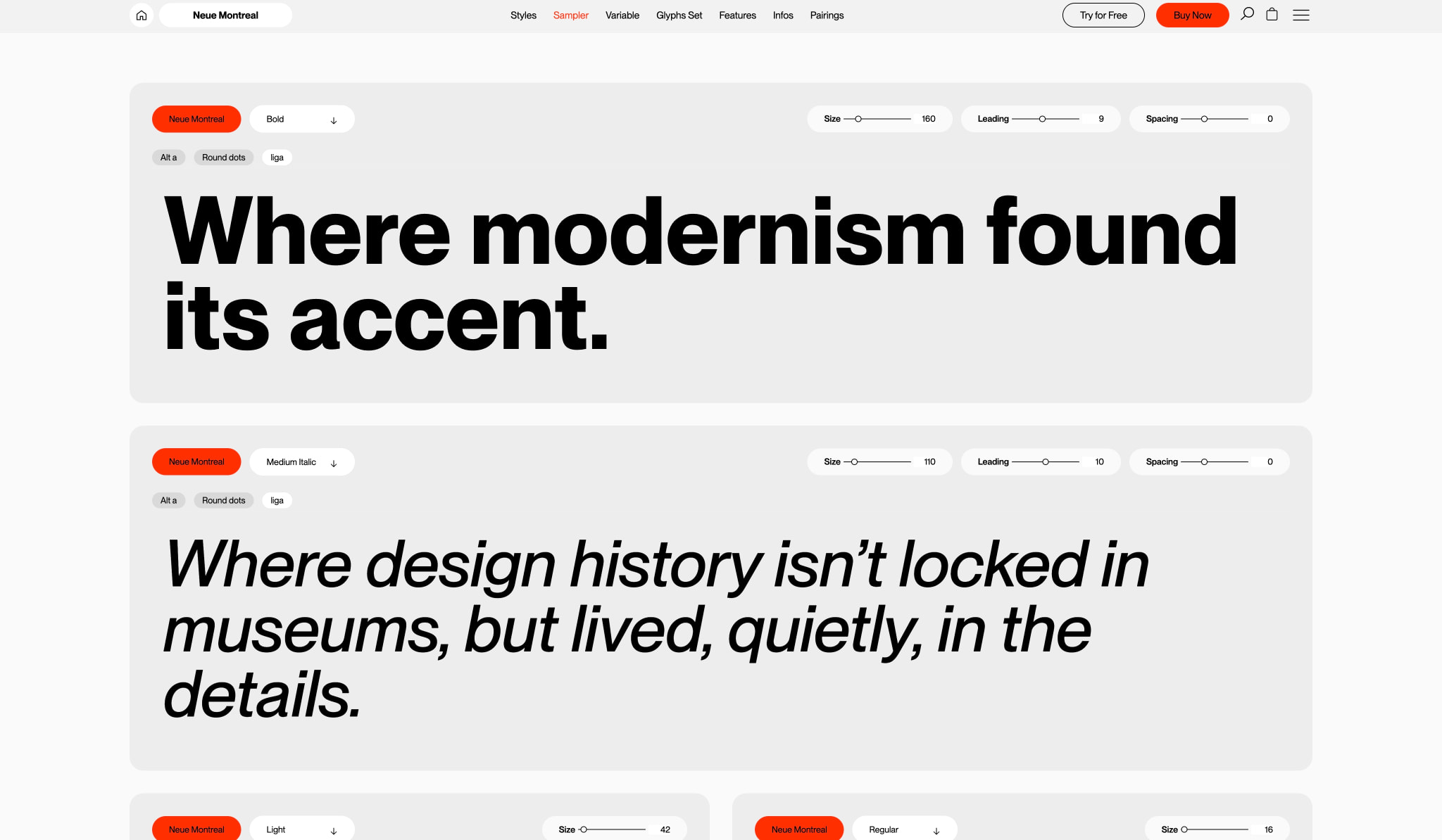 Neue Montreal - Free to Try Font – Pangram Pangram Foundry captured website design