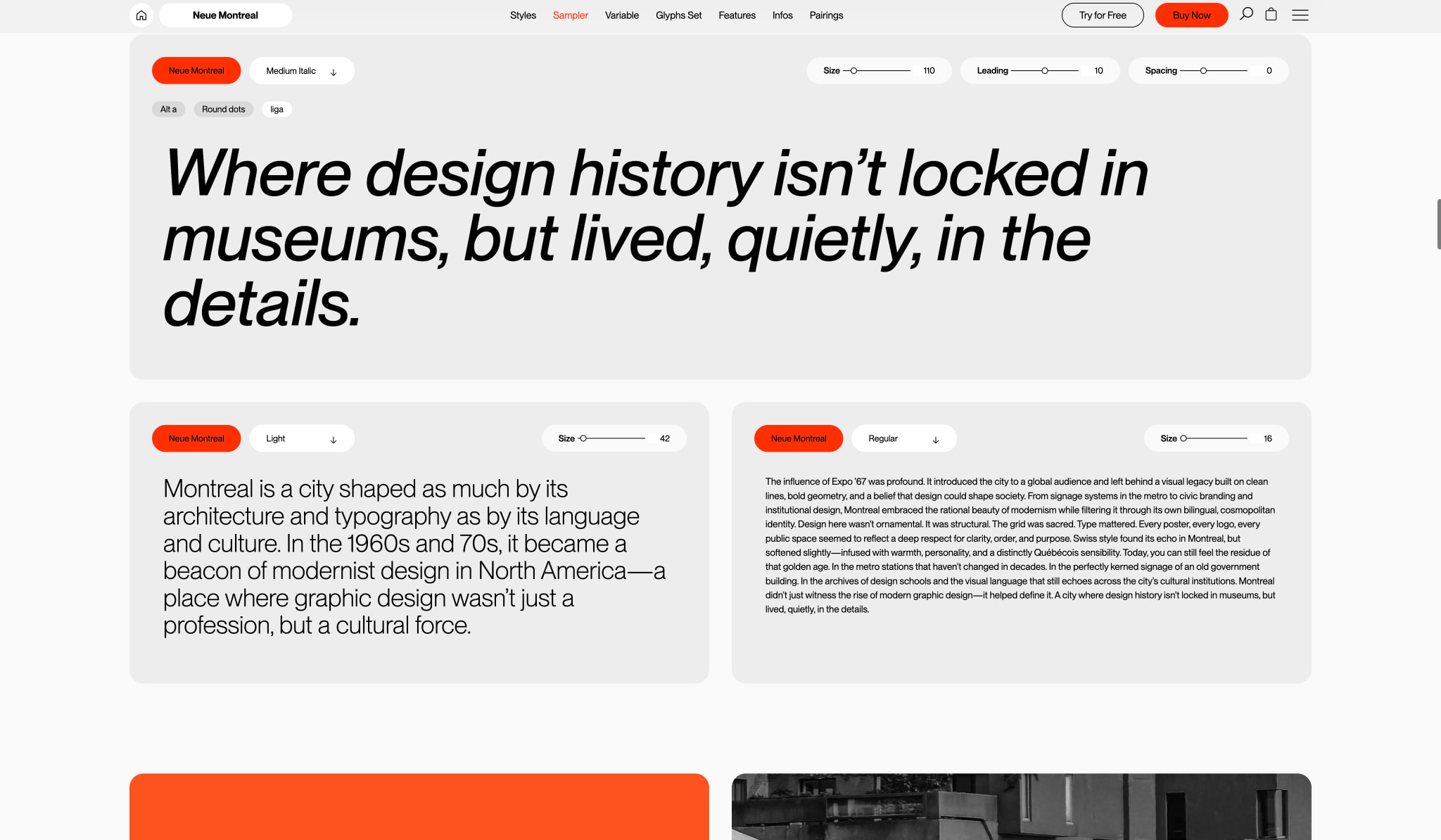 Neue Montreal - Free to Try Font – Pangram Pangram Foundry captured website design