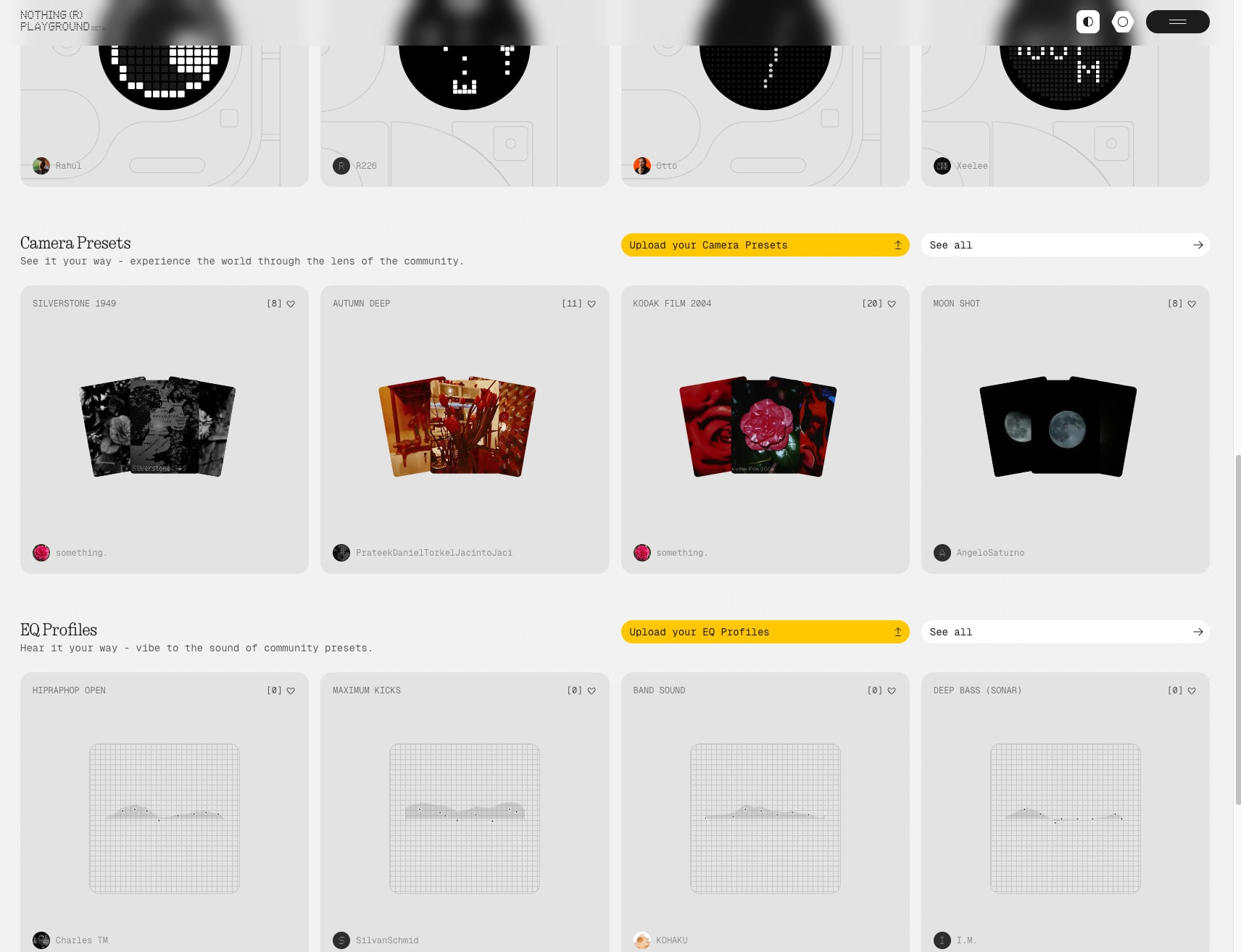 Nothing Playground captured website design