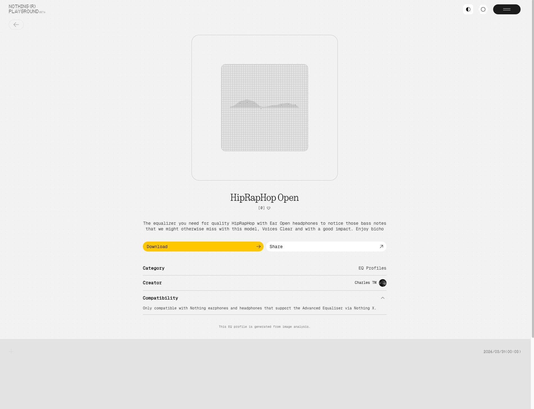 HipRapHop Open by Charles TM - Nothing Playground captured website design