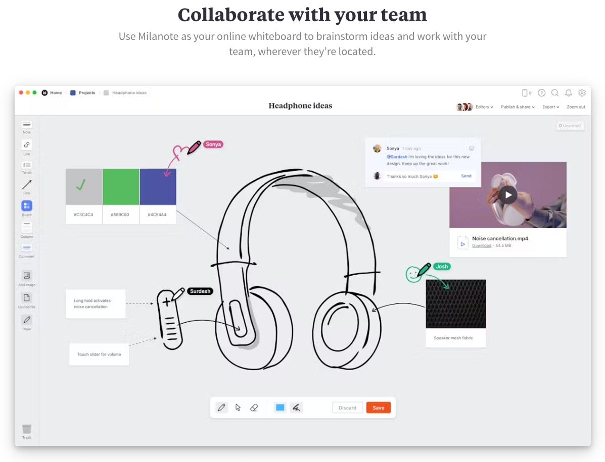 Milanote - the tool for organizing creative projects captured website design