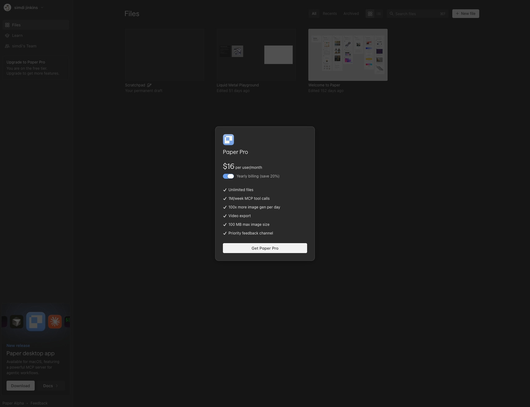 Files · Paper captured website design