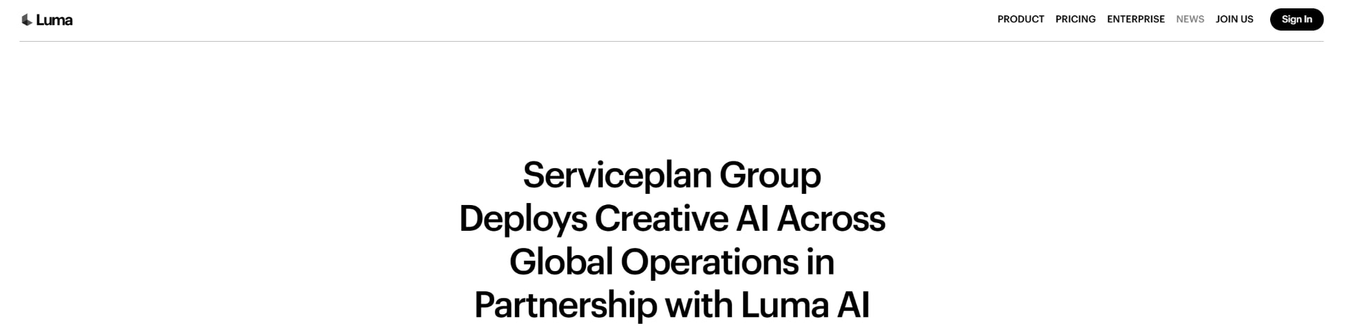 Luma AI To Open Riyadh Office To Accelerate Humain Create And Partner With Publicis Groupe | Luma captured website design
