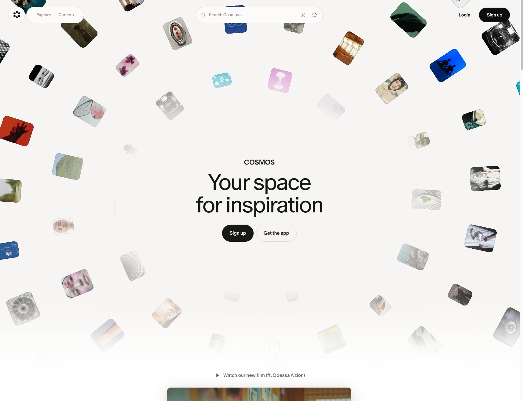 Cosmos captured website design