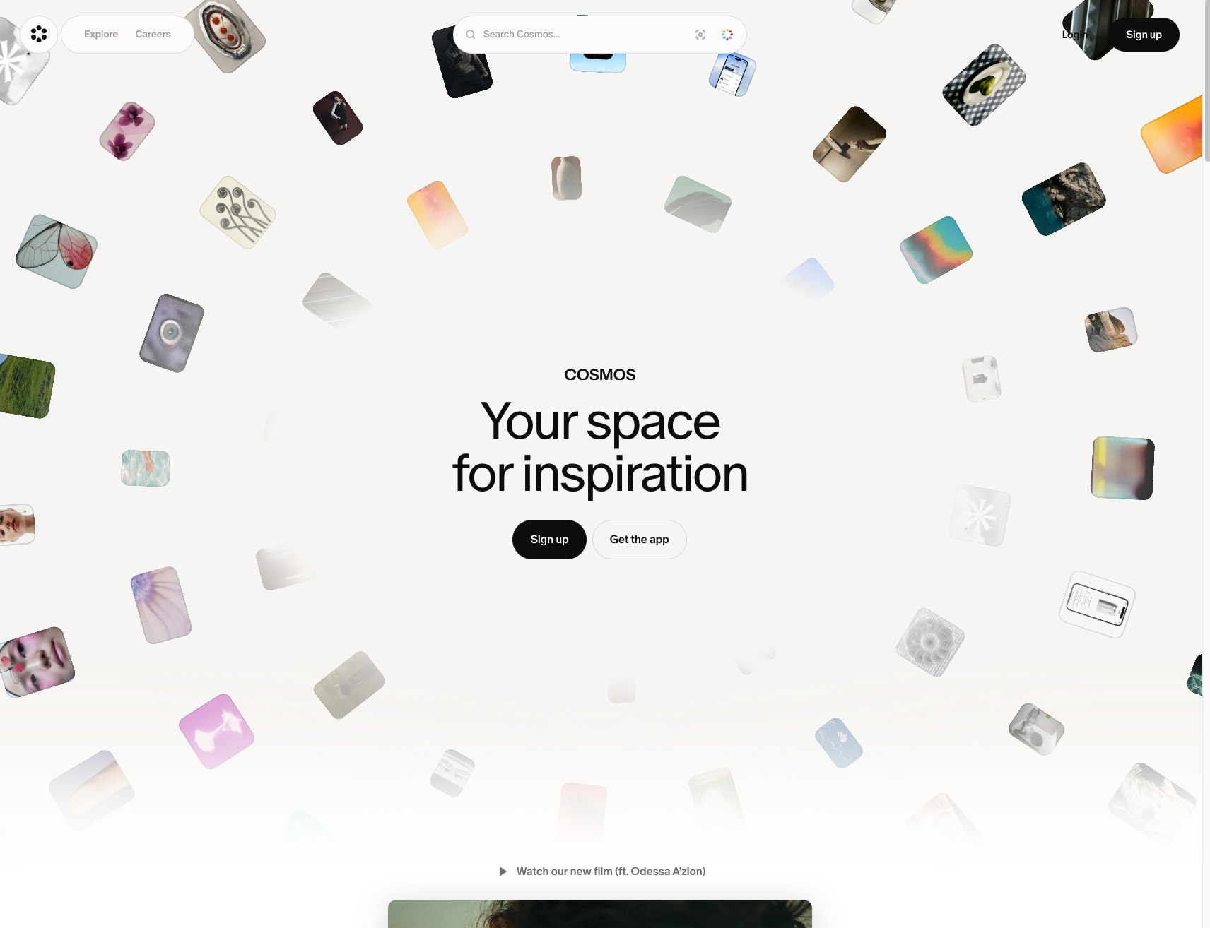 Cosmos captured website design