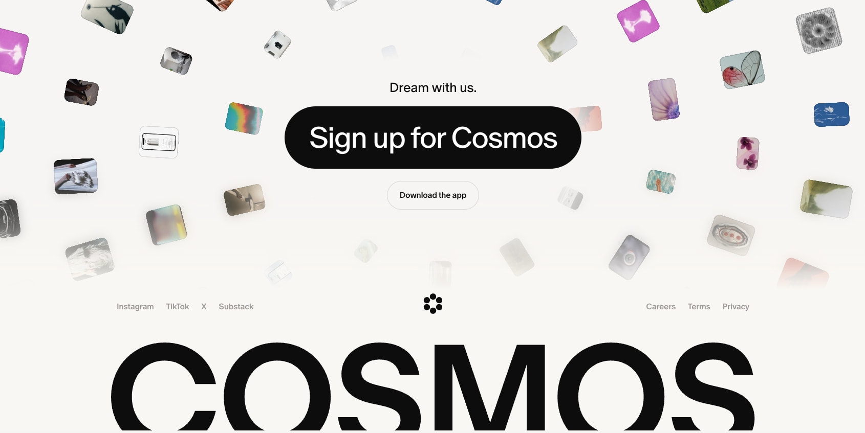 Cosmos captured website design