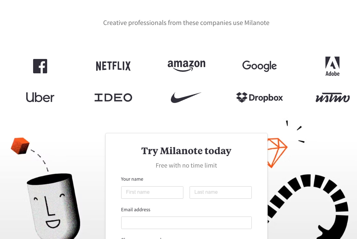 Milanote - the tool for organizing creative projects captured website design