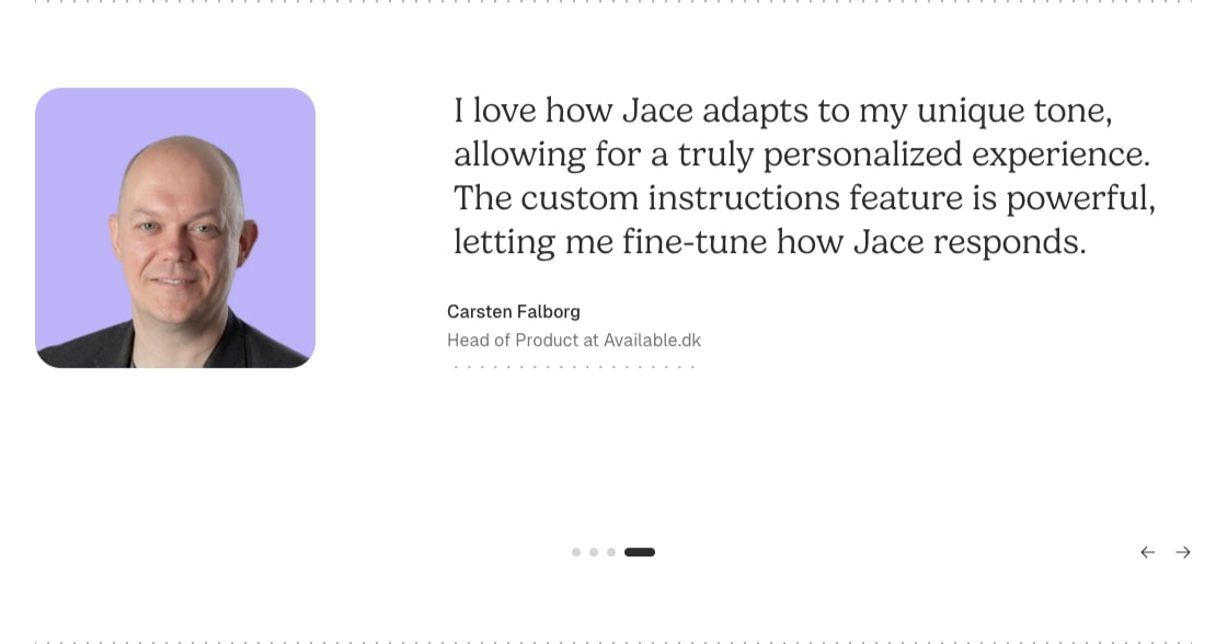 Jace AI | Your AI Executive Assistant captured website design