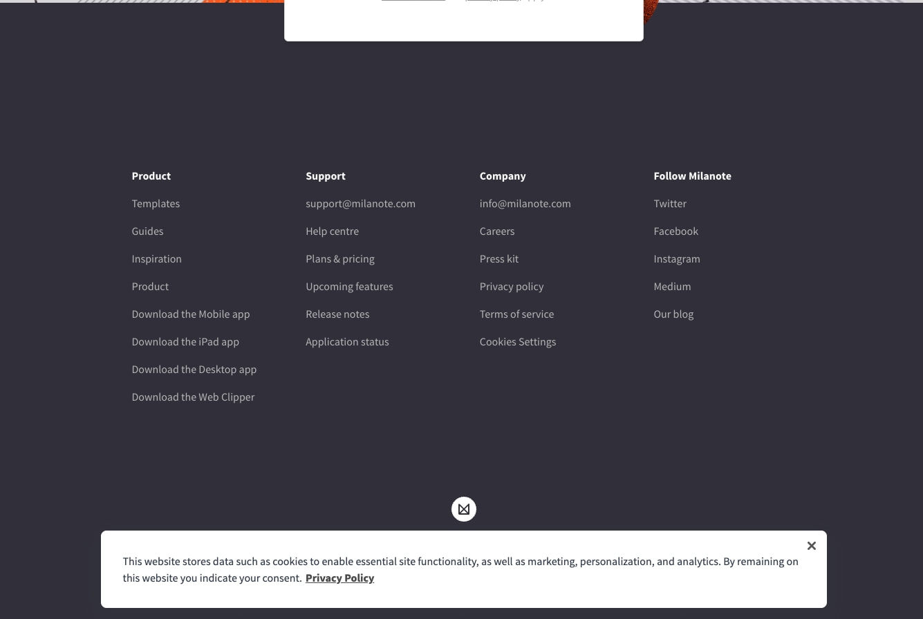 Milanote - the tool for organizing creative projects captured website design