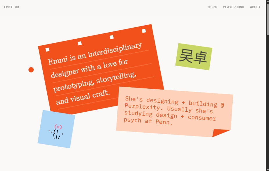 Emmi Wu Portfolio captured website design