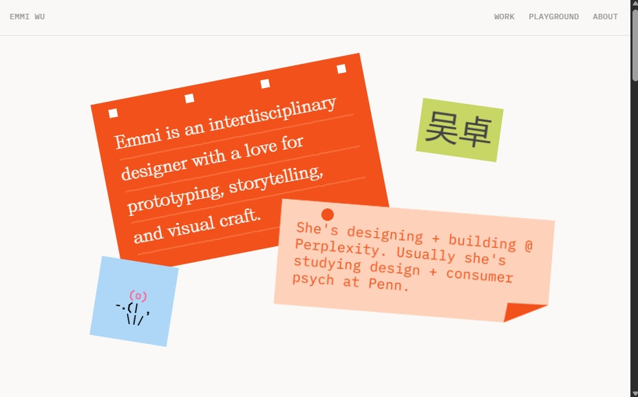 Emmi Wu Portfolio captured website design