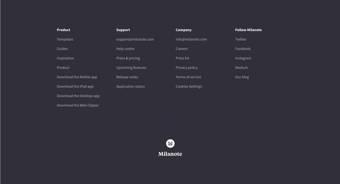 Plans & pricing - Milanote captured website design