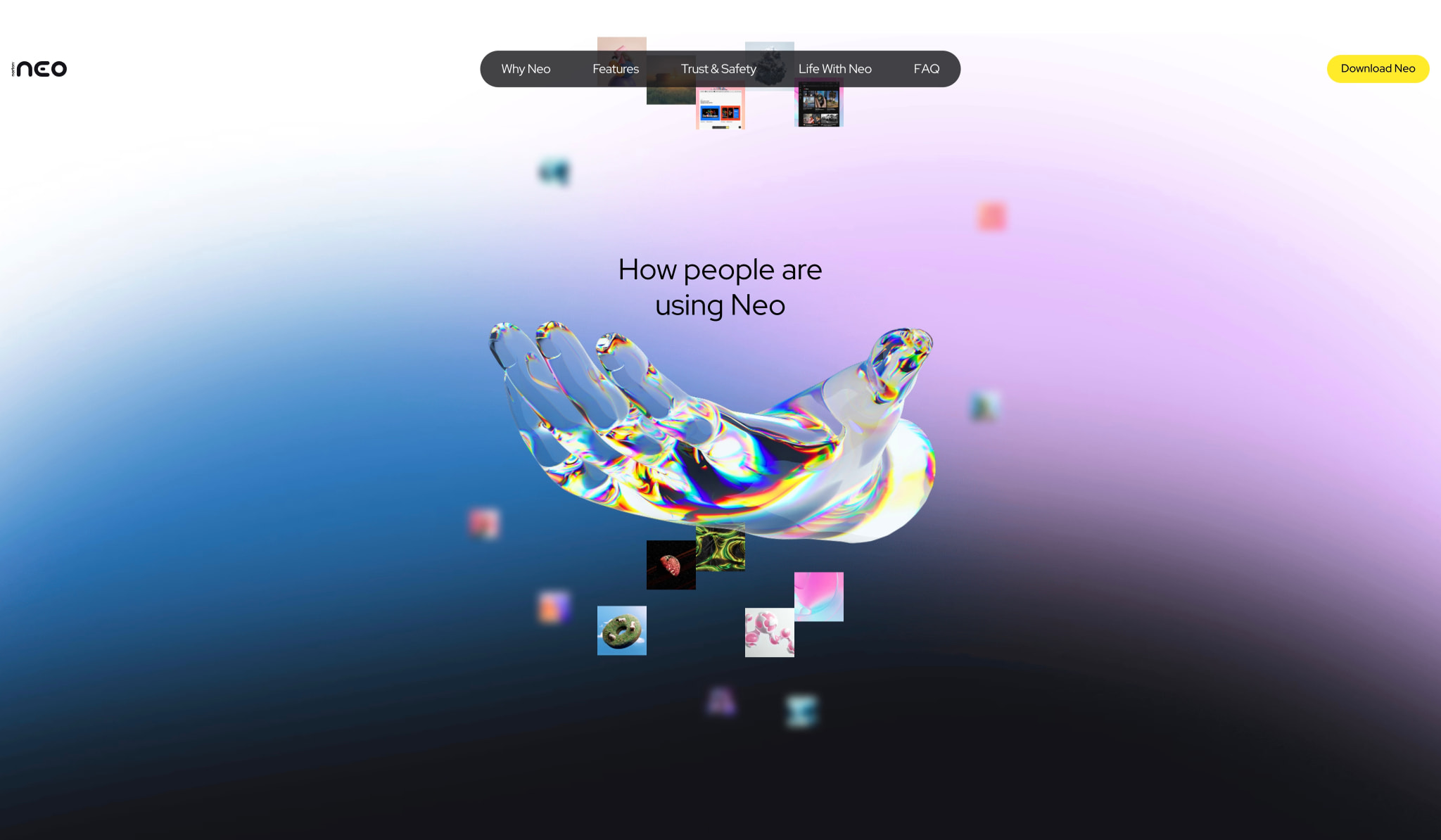 Official Norton Neo AI Browser captured website design