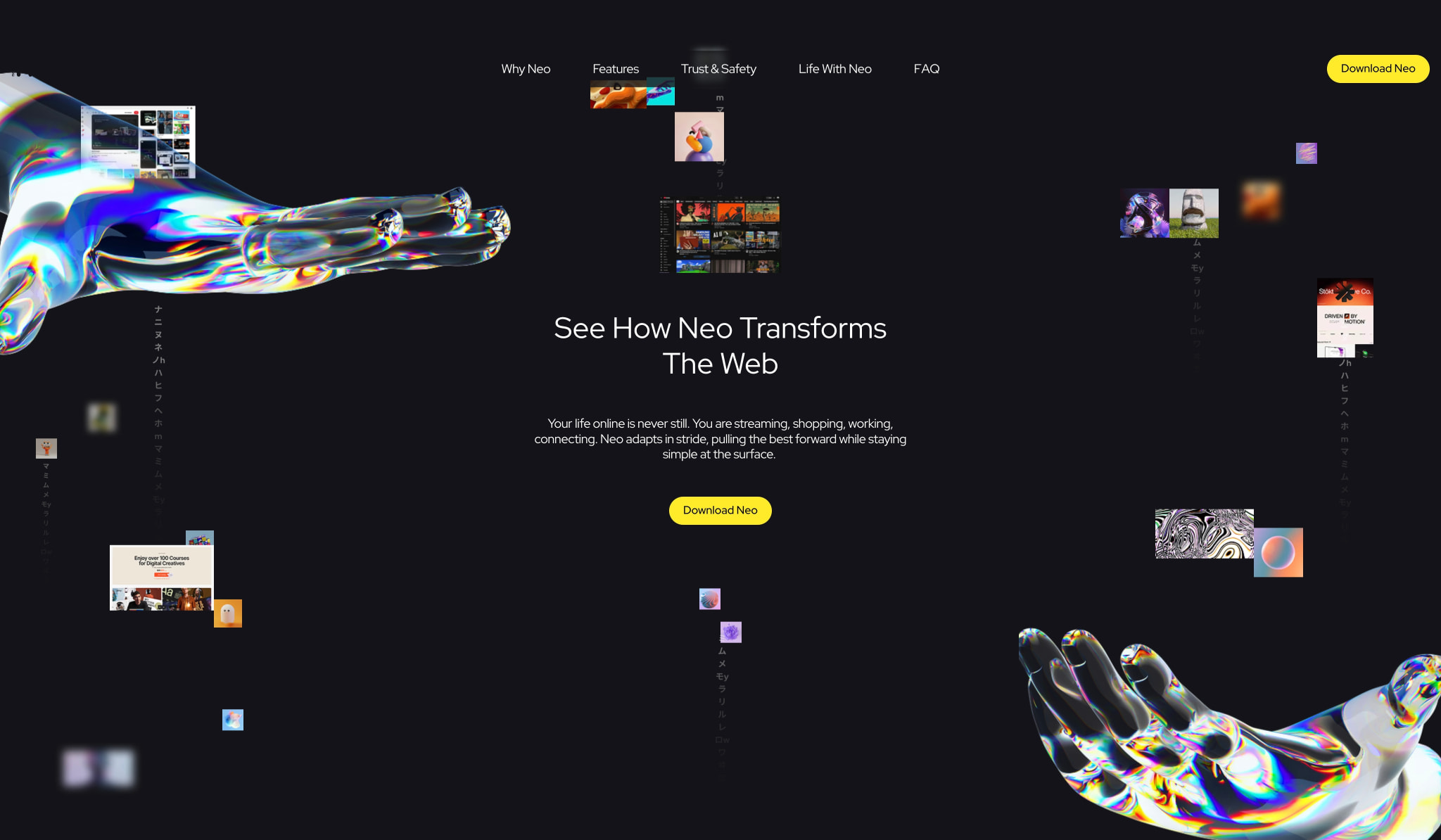 Official Norton Neo AI Browser captured website design