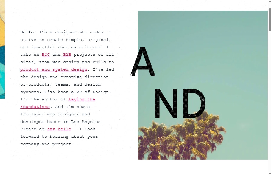 Freelance Web Designer and Developer in Los Angeles — Andrew Couldwell captured website design