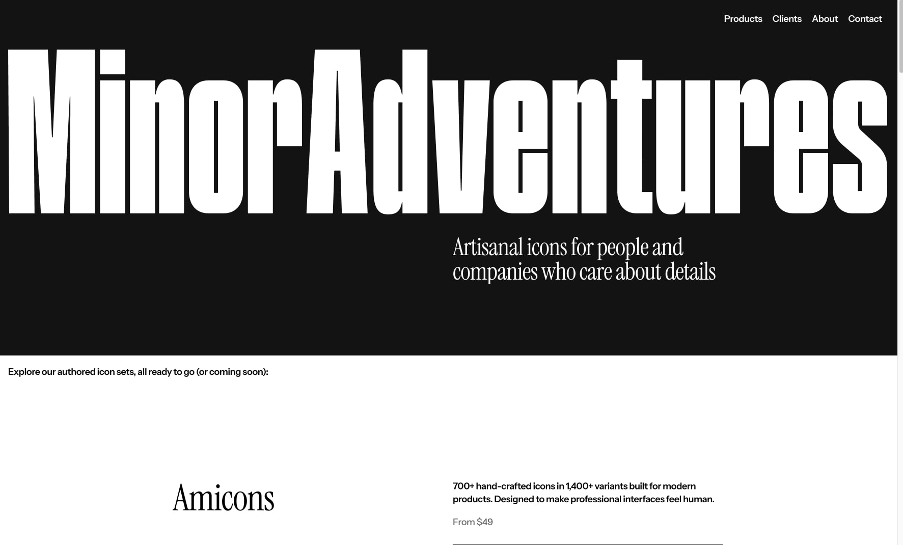 Minor Adventures – Icon Foundry captured website design