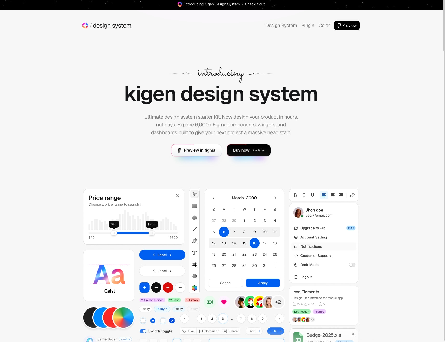 Kigen Design System captured website design