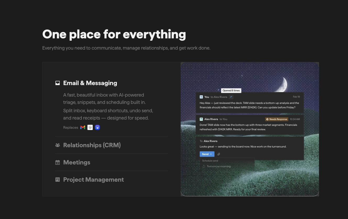 Micro — One place for email, CRM, meetings, tasks, and AI captured website design