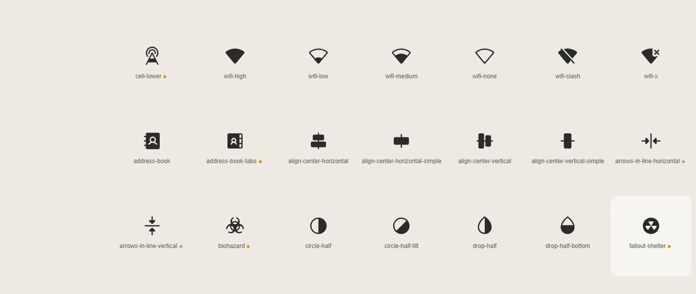 Phosphor Icons captured website design