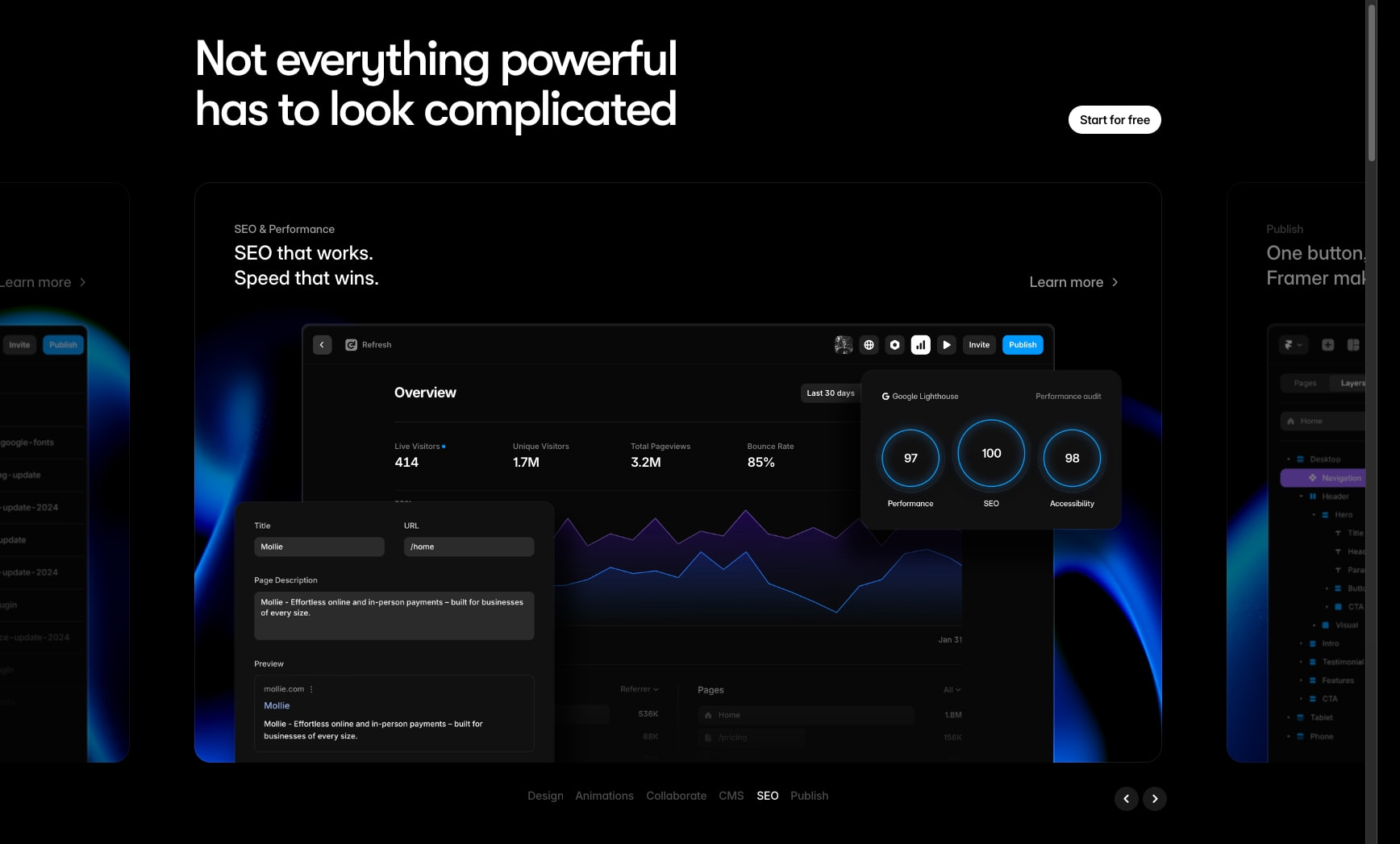 Framer: Create a professional website, free. No code website builder loved by designers. captured website design