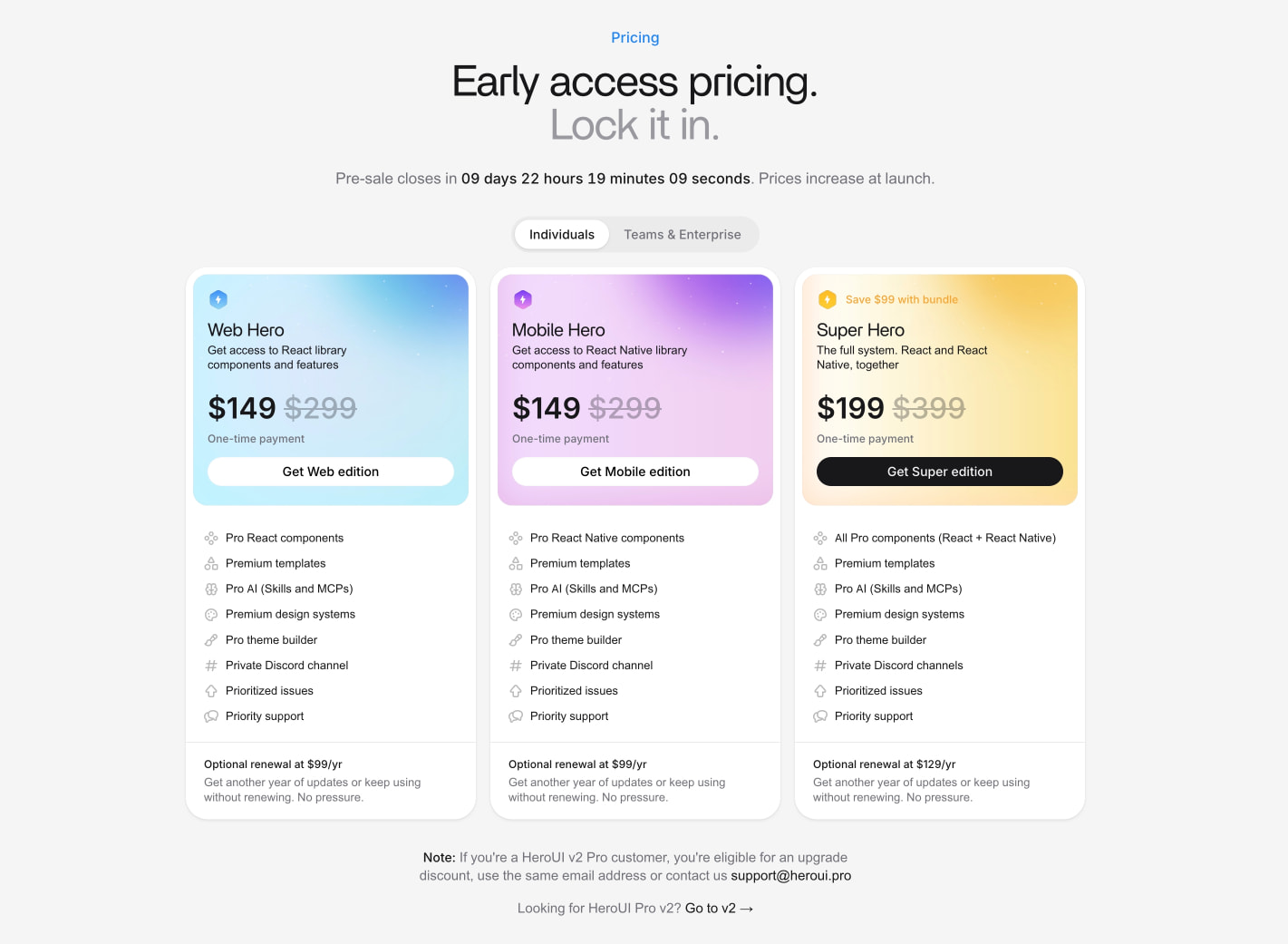 HeroUI Pro — Premium React & React Native UI Components, Templates & AI Tooling | HeroUI Pro captured website design