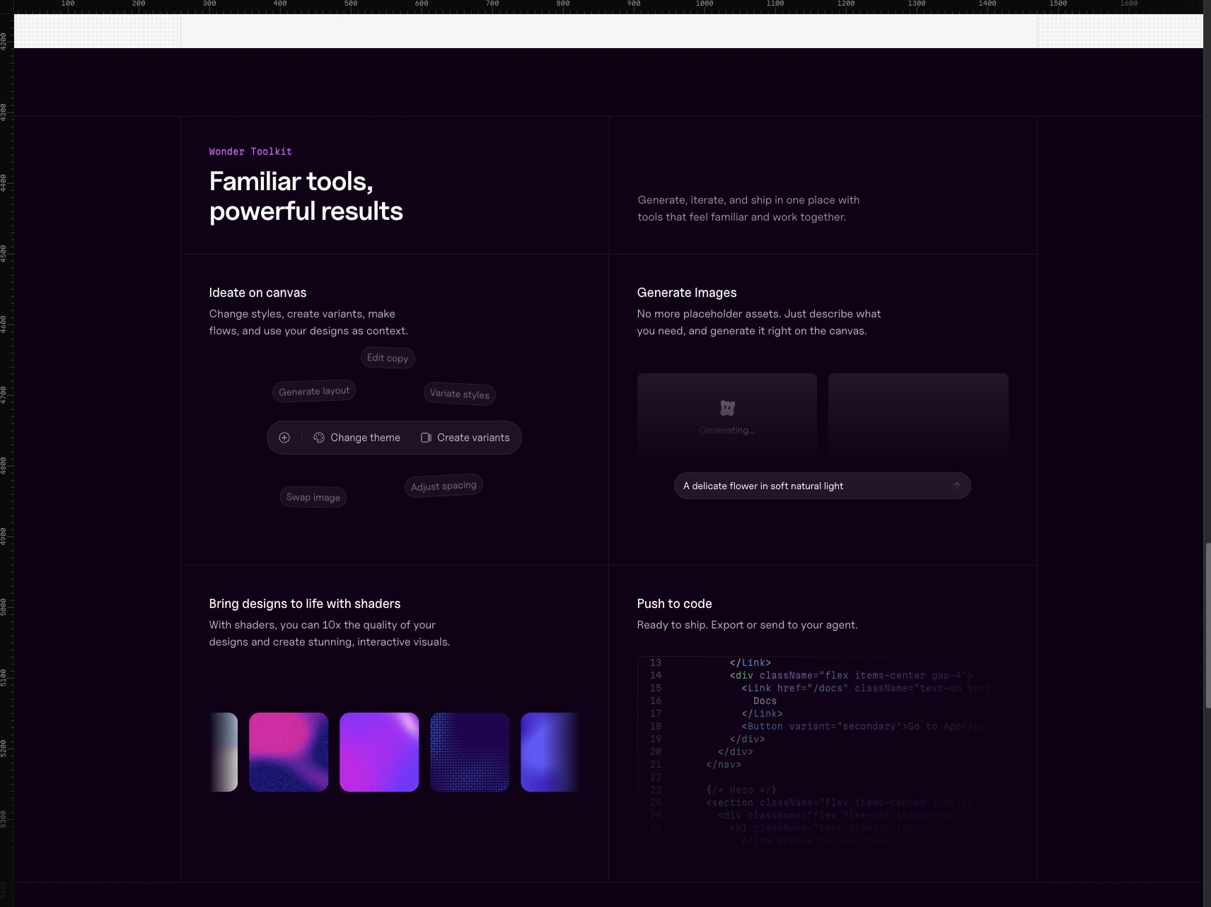 Wonder captured website design