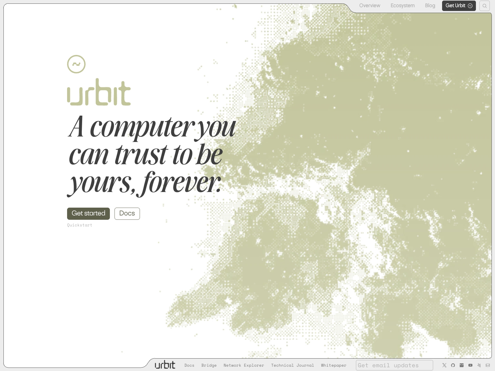 Urbit — Leave the internet behind captured website design