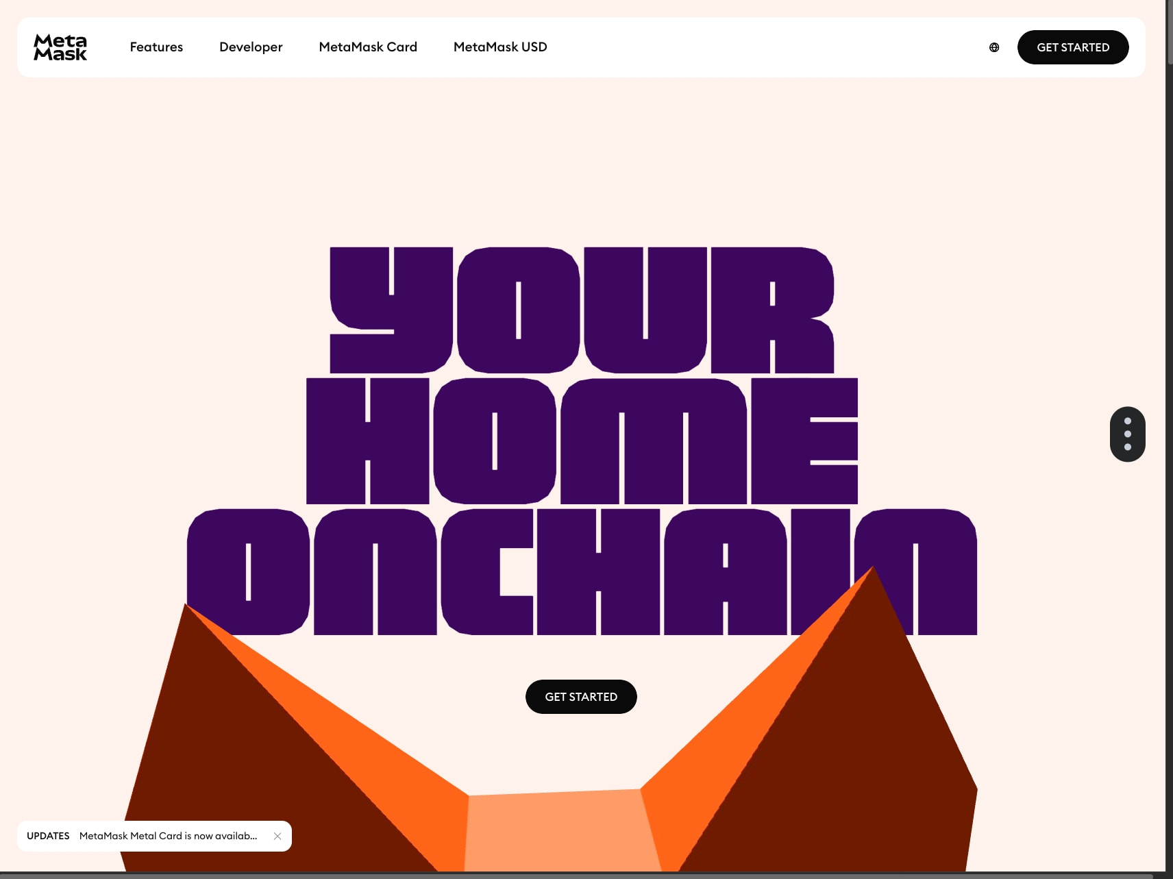MetaMask Crypto Wallet. Buy and Sell Bitcoin, Ethereum, Solana captured website design