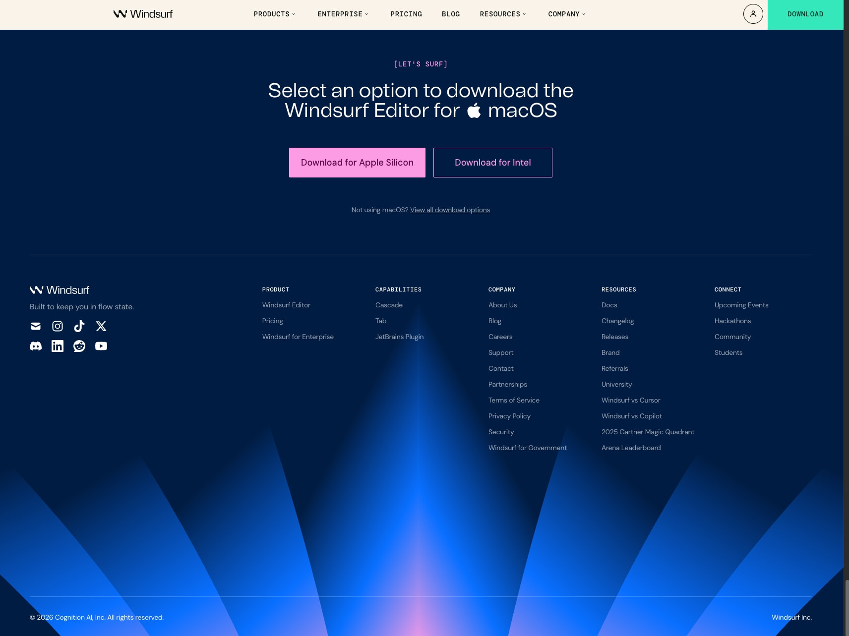 Windsurf - The best AI for Coding captured website design