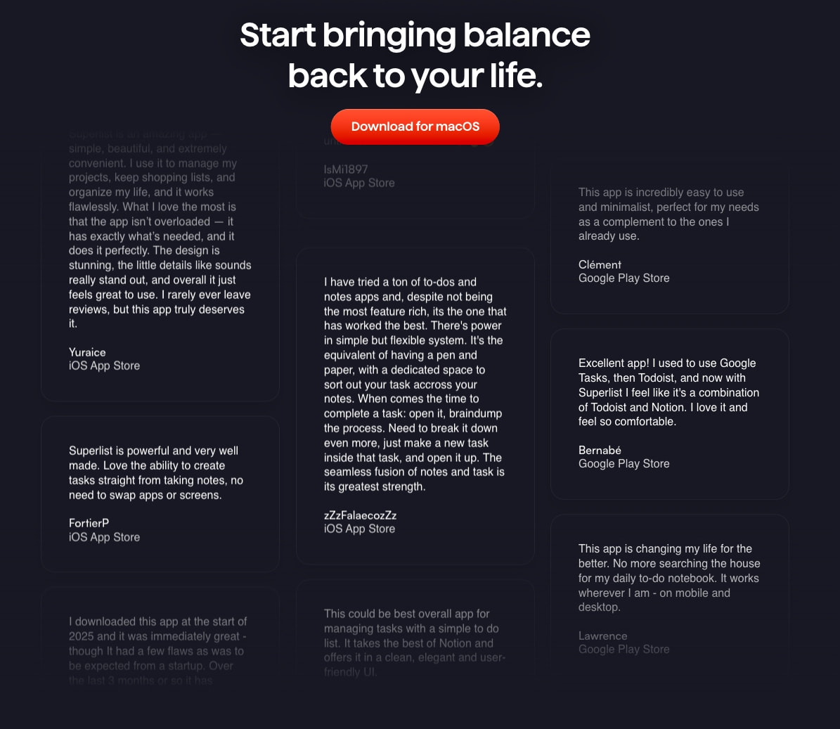 Superlist — Task Management & To-Do List App for Work and Life captured website design