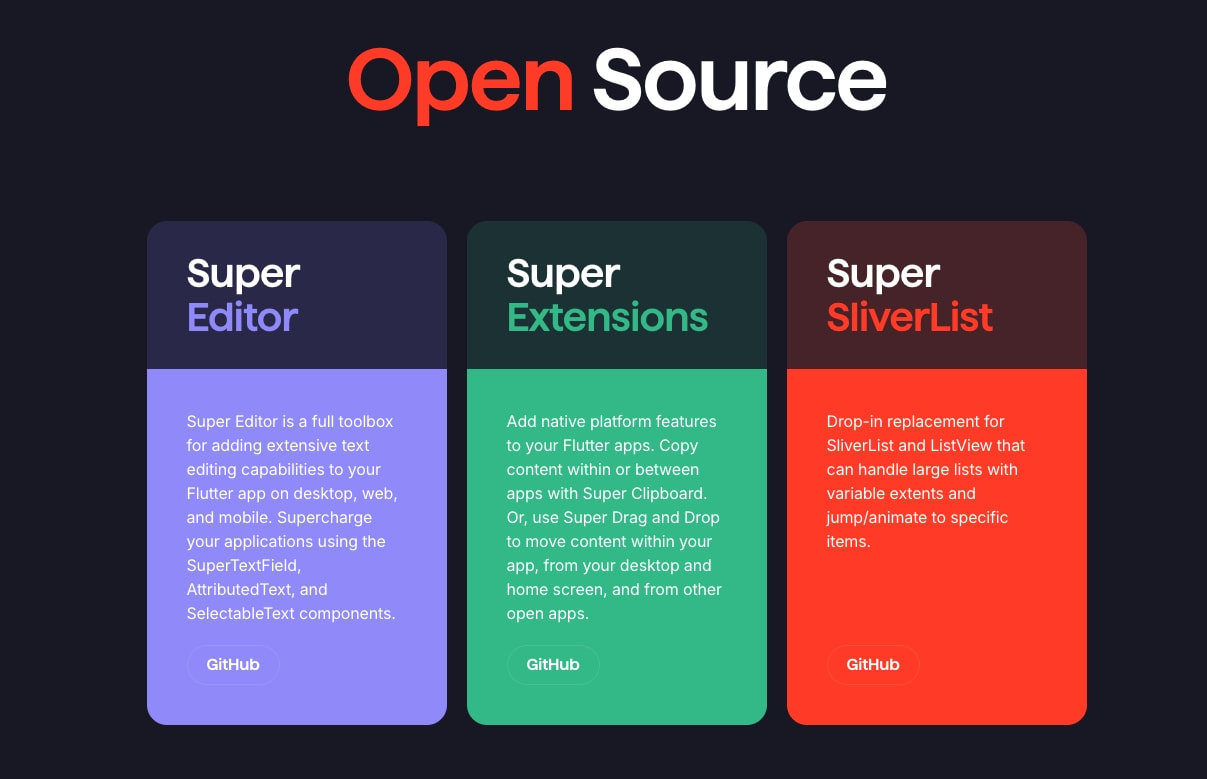 Open Source captured website design