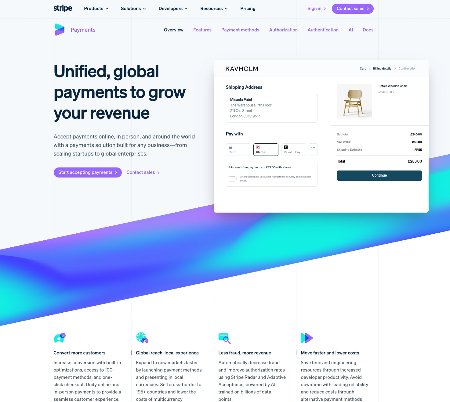 Stripe Payments | Global Payment Processing Platform captured website design
