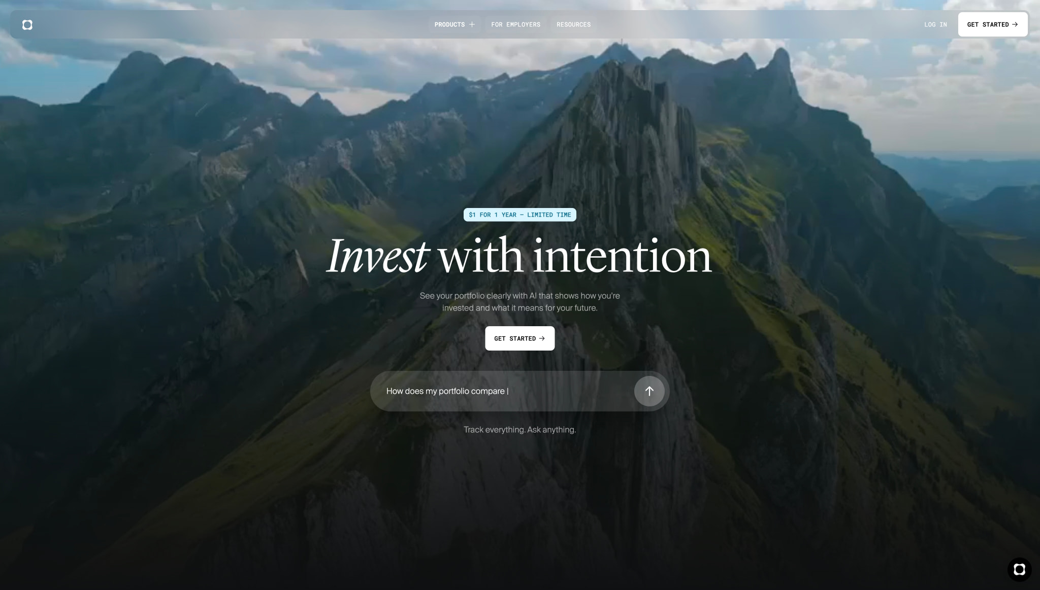 Investment Tracking, High-Yield Cash Account & AI Insights | Origin Financial captured website design