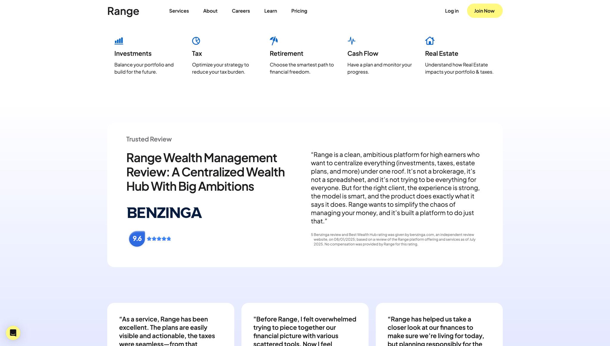 Range.com - All-in-one Wealth Management AI. captured website design