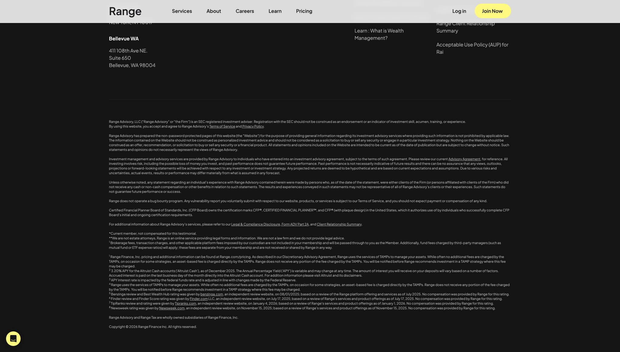 Range.com - All-in-one Wealth Management AI. captured website design
