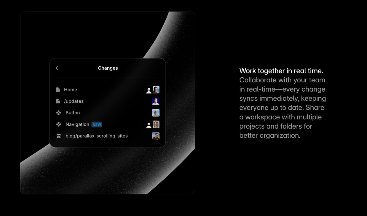 Web Design Tools in Framer captured website design
