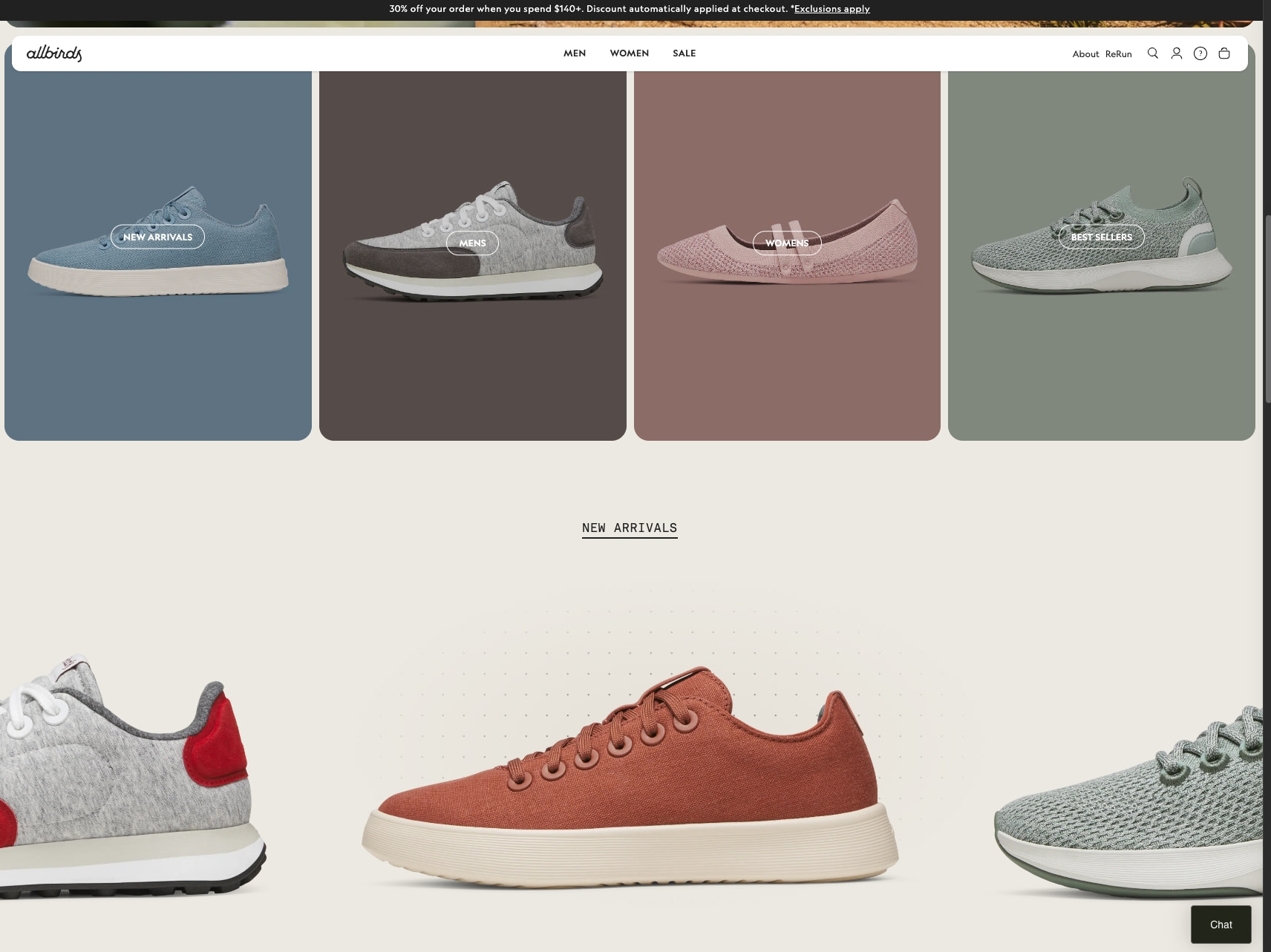 Allbirds: Comfortable, Sustainable Shoes & Apparel captured website design